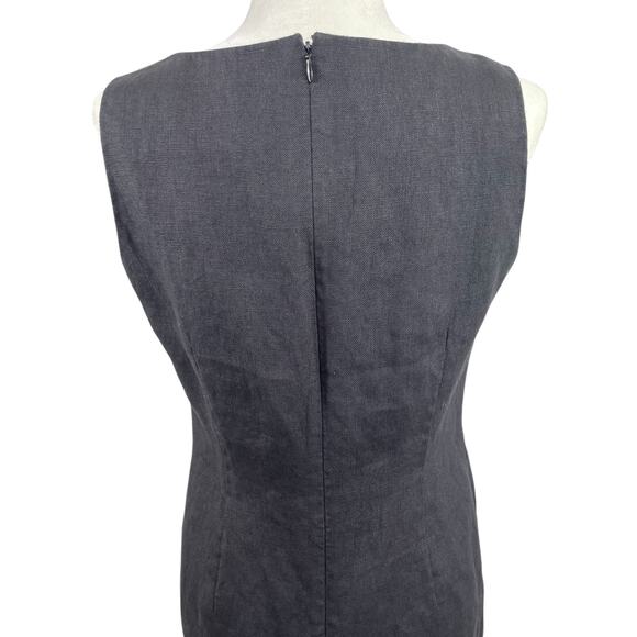 Talbots Irish Linen Shift Dress Sleeveless Classic Office Career Black Size 10 - Picture 7 of 12